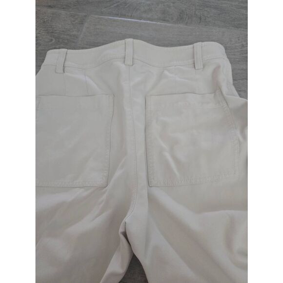 Women's Banana Republic High Waisted Stretchy Dressy Cargo Pants Color Bone Ivor - Picture 7 of 13